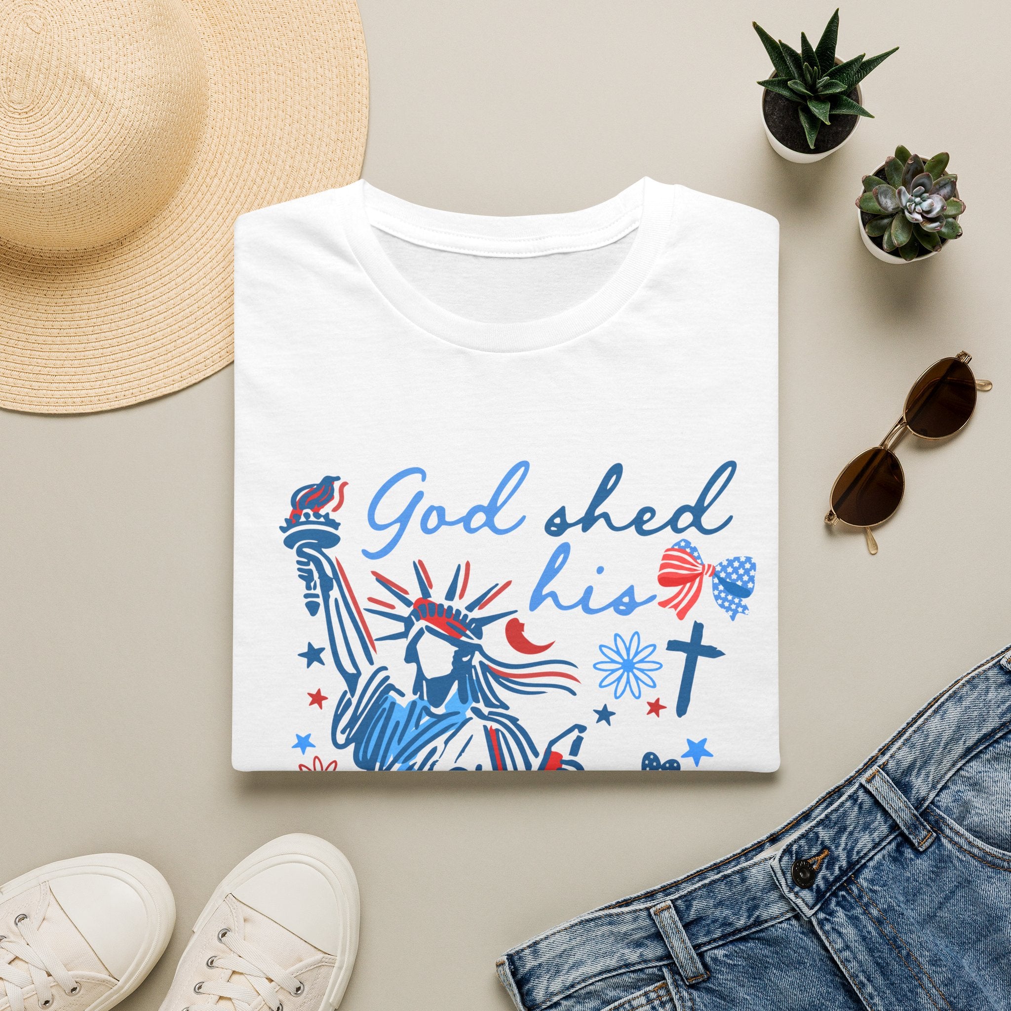 Patriotic Statue of Liberty Graphic Tee