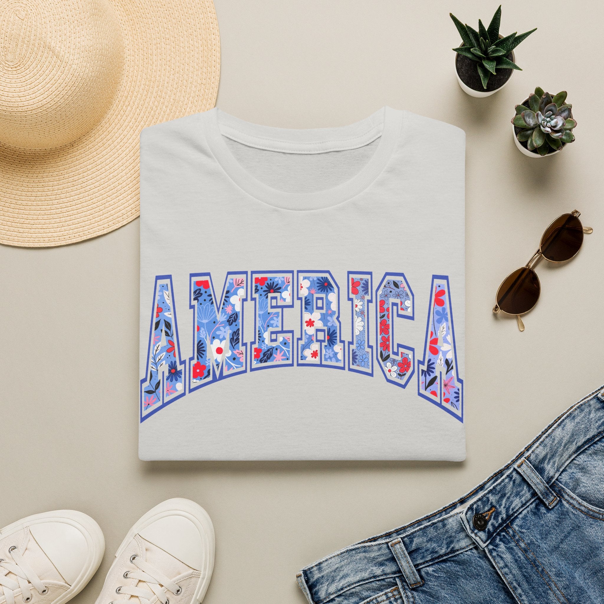 American Floral 4th of July Tee