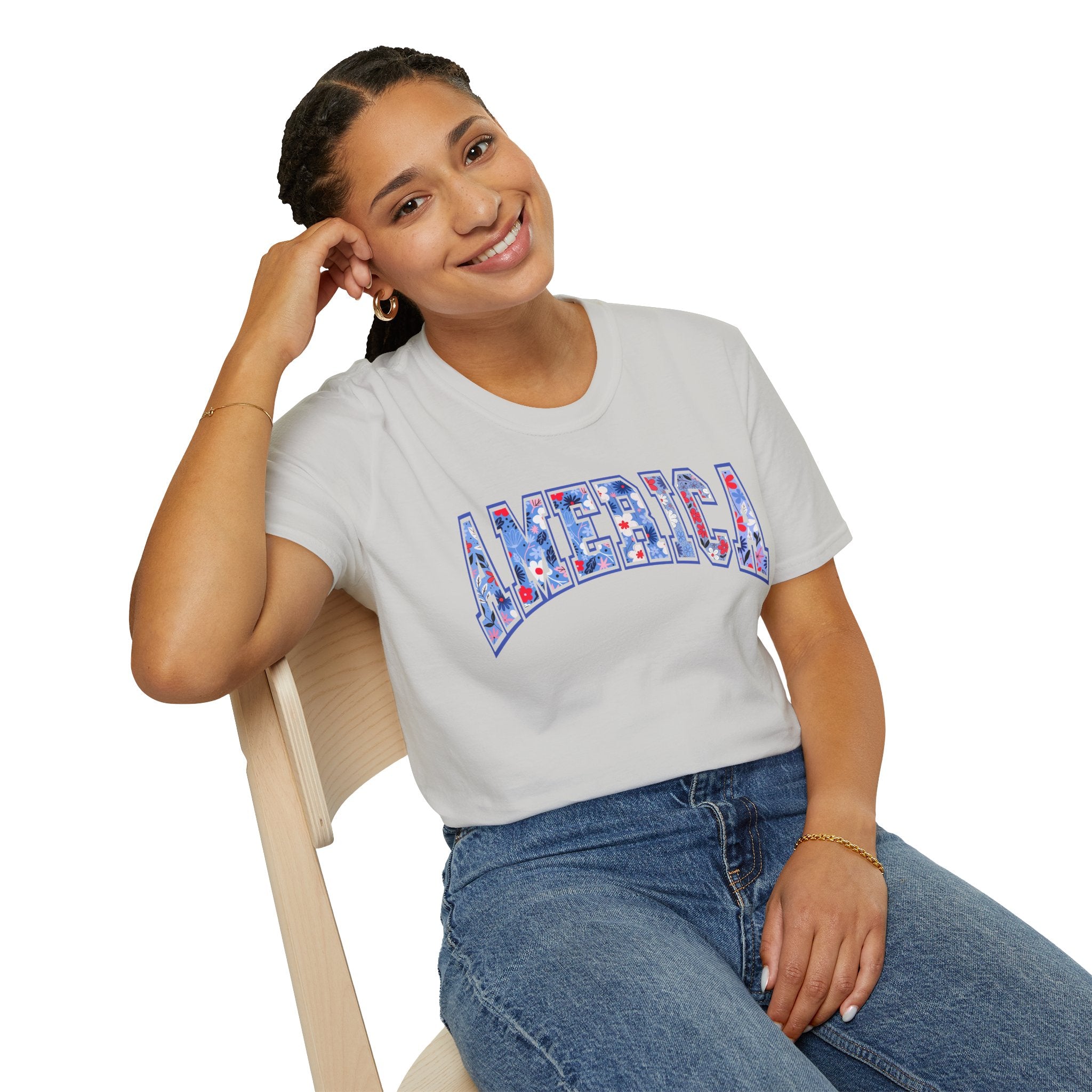 American Floral 4th of July Tee