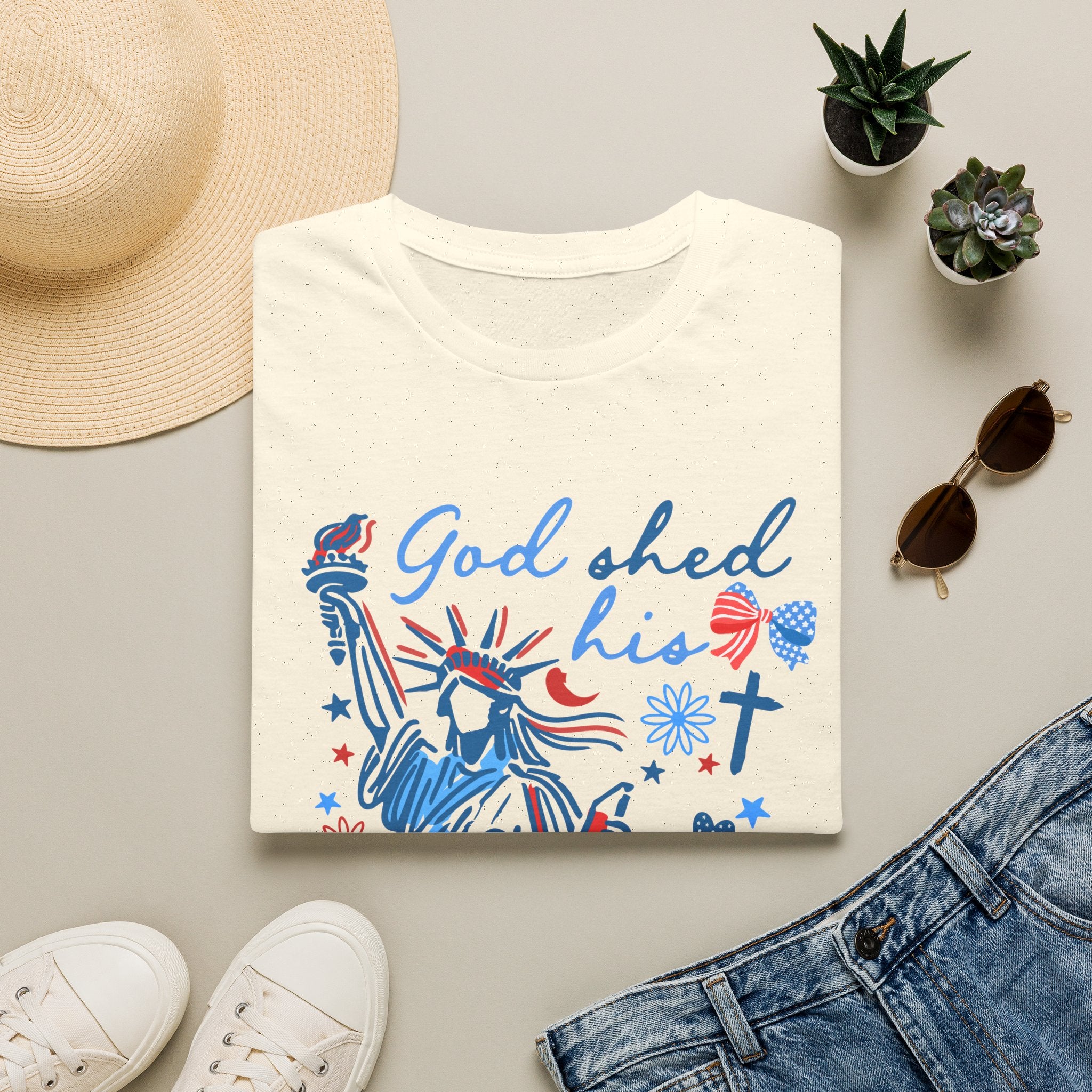 Patriotic Statue of Liberty Graphic Tee
